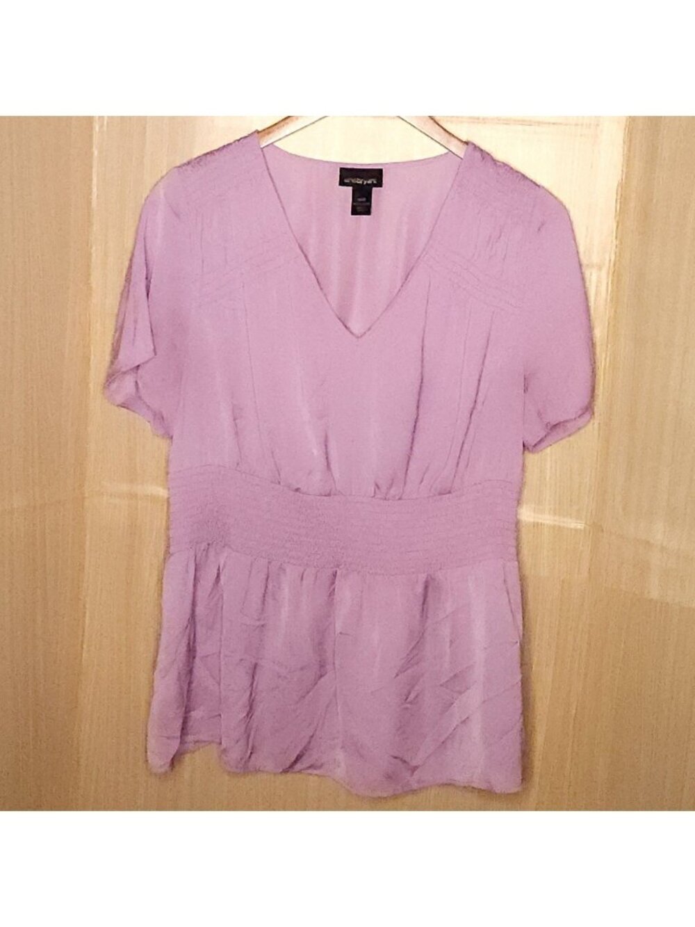 Lane Bryant Womens Lavender Purple Silky Short Sleeve Tunic Top 18-20